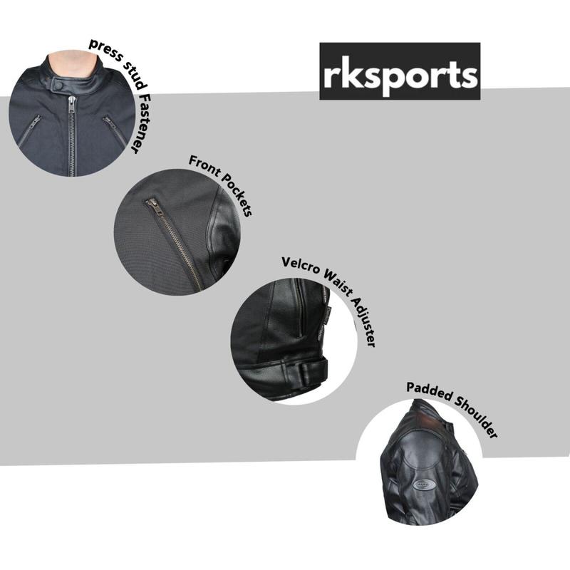 Rksports Atom Motorcycle Motorbike Leather Textile Waterproof Mens Jacket CE 3