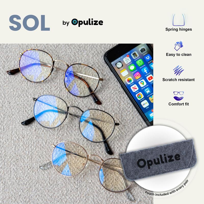 Opulize SOL Blue Light Unisex Glasses 3