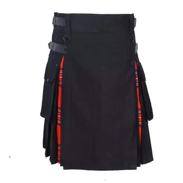 Scottish Men's Hybrid Kilt Royal Stewart Tartan Skirt Utility Cotton Cargo Kilts