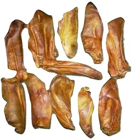 50 Pack Grade A Half-Cut Pig's Ears for Dogs - Natural, Preservative-Free Dog Treats 0