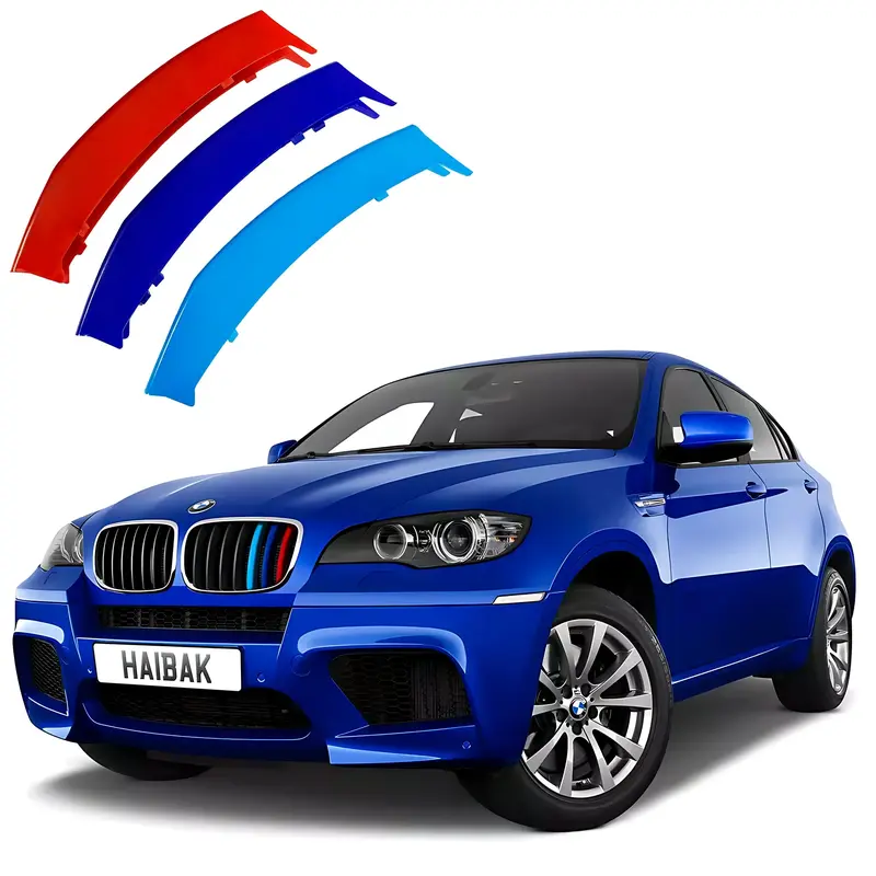 BMW X6 2012 - 2014 7 Beams Front Grille Tri Colour Insert Stripes 0