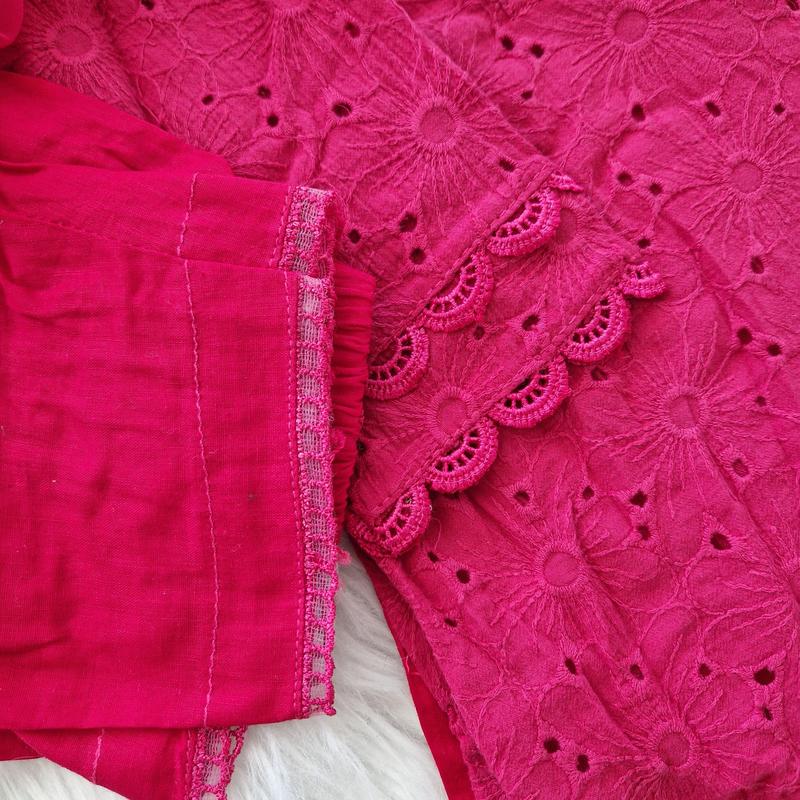 Mother daughter hot pink chikenkari (0-4 years and XS-XXL) - Pakistani baby girl kid matching Indian desi bollywood suit eid diwali navratri wedding baraat walima 2
