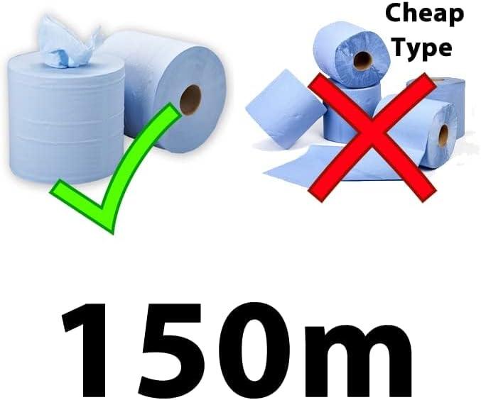 150M Silverstar Toros Pure White 2-Ply Centrefeed Rolls Pack of 6 - 150m Each Rolls for Cleaning & Hygiene - Wipes, Toilet 5
