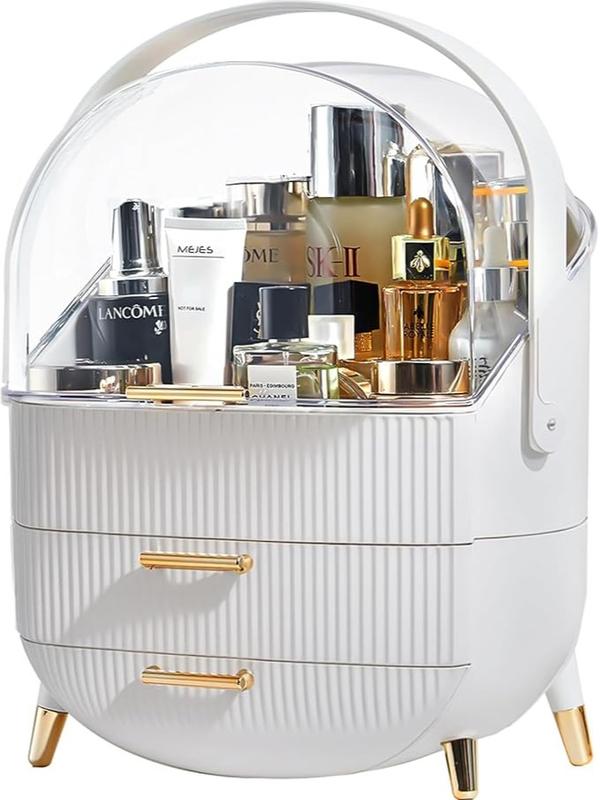 Multi-Function Make Up Case Waterproof Dustproof Cosmetic Storage Box with Transparent cover, Organizer Skin Care Products Jewelry Organizer, Finishing Box for Bedroom Bathroom Desktop, Easy to Carry In Hand, Valuable gift for mother, wife and girlfriend. 3