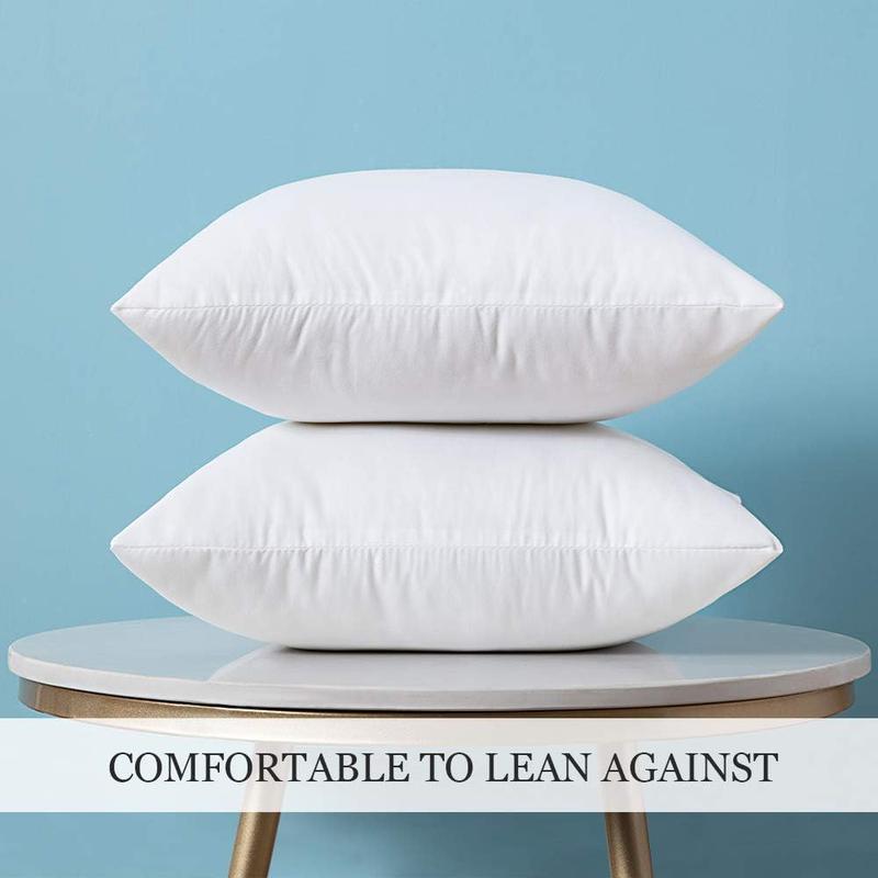 16" x 16" Inch Cushion Insert, Hotel Quality White Cushion Inner, Polyester Filled Hypoallergenic Super Soft Lightweight Cushion Stuffer,  Square Cushion Inner Filler, Decorative Throw Pillow 2