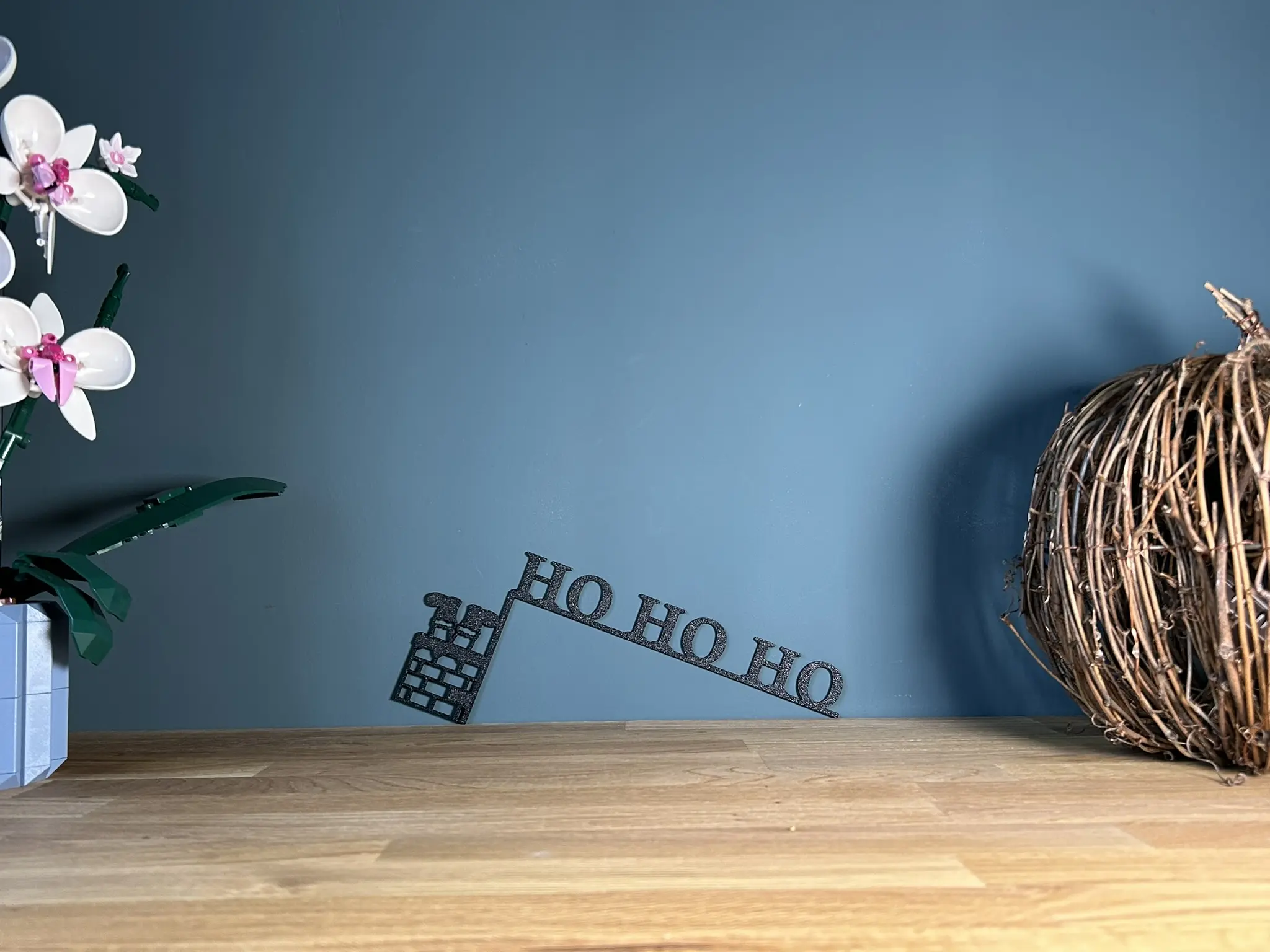 Festive Holiday Door Frame Accent - 3D Printed HO HO HO Santa stuck