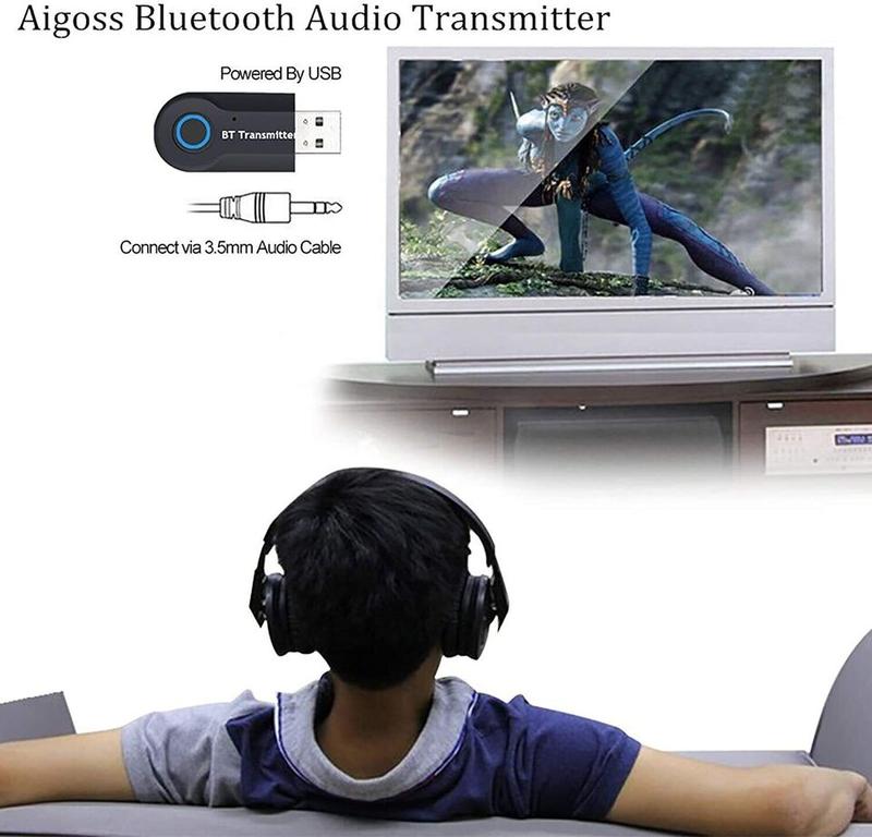 Bluetooth Transmitter Aigoss, Wireless Portable USB Transmitter, Bluetooth 4.2 f Accessories Metal Stereo Cd Compact Device Phone Speakers 5