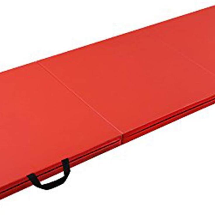 Folding Gymnastics Exercise Mat with Carry Strap - 5cm Thick Foam PU Leather Non-Slip Home Gym Yoga Mat 8