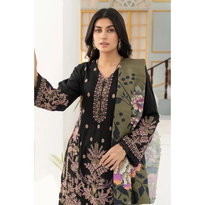 Dhanak Iznik Emb Pakistani Suits-1459-Black 4