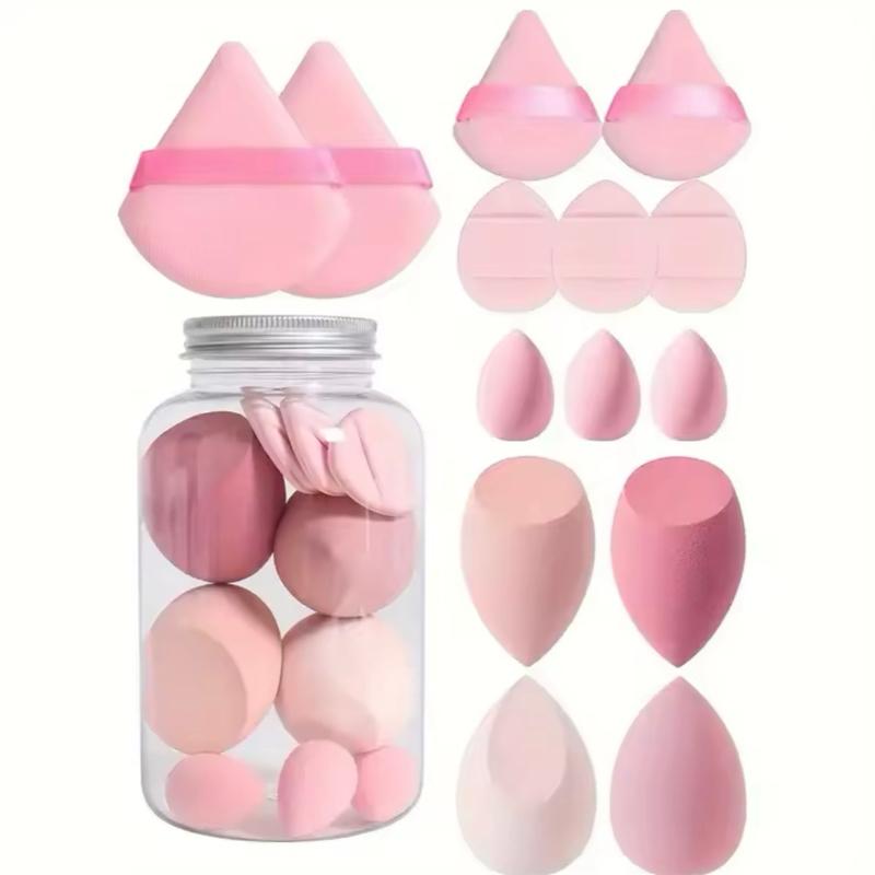 14Pcs/Set Velvet Beauty Blenders Makeup Sponge Set with Storage Jar 1