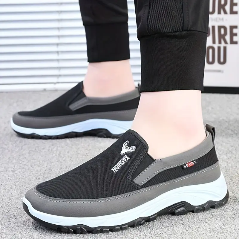 Men's Trendy Slip On Loafer Shoes, Comfy Non Slip Durable Breathable Walking Shoes For Men's Outdoor Activities 8