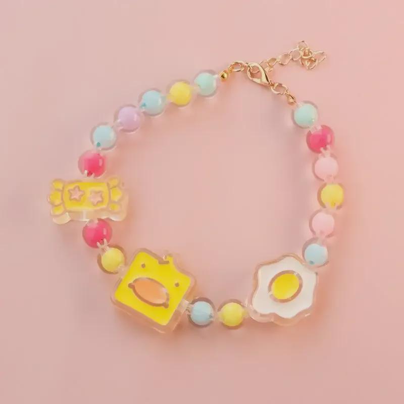 New Pet Collar Little Cat Dog Bell Pearl Necklace Strawberry Little Rabbit Bear Spring Flower Pet Assessories 6