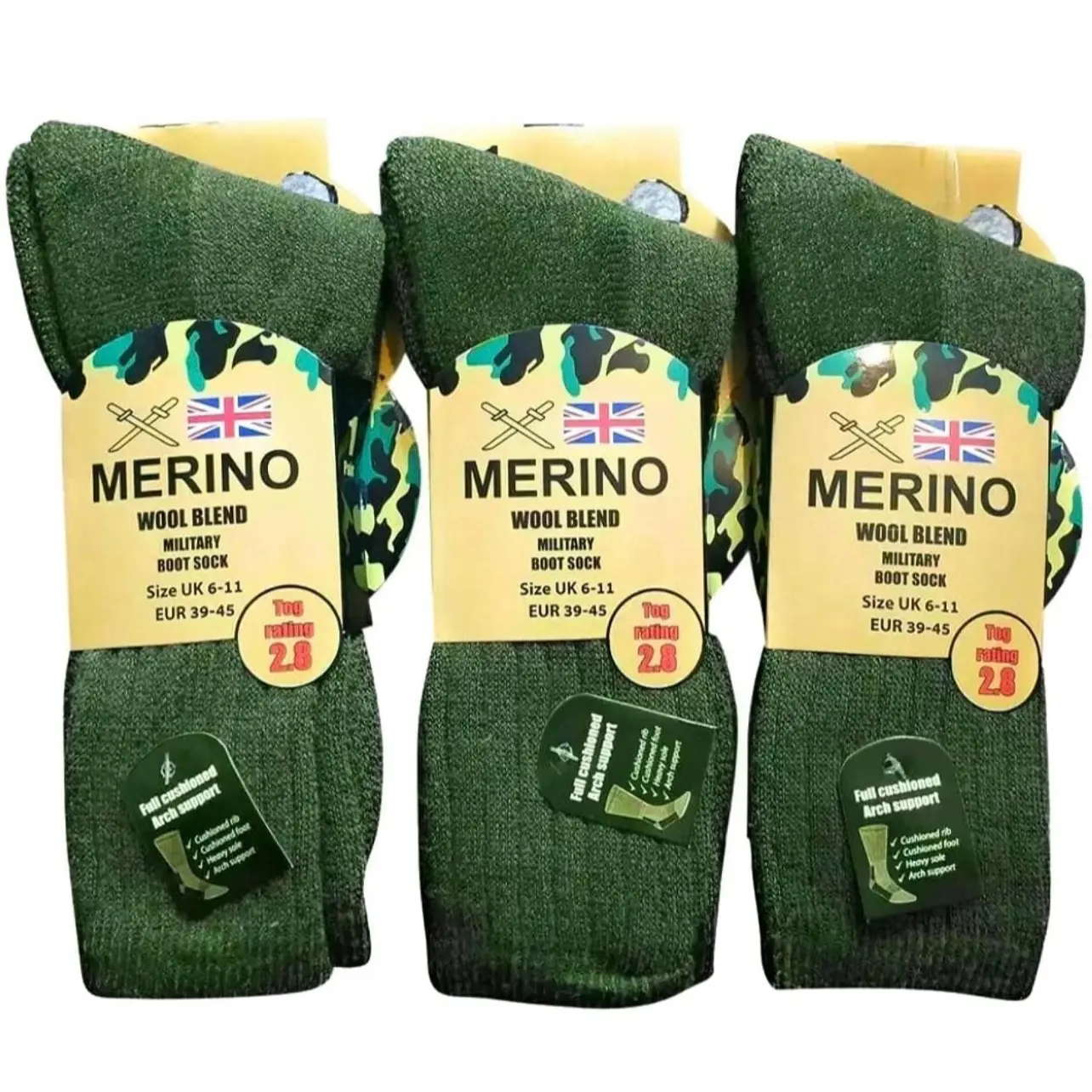 4 Pairs Mens Military Socks Army Thermal Hiking Boots Walking 2.8 Tog warm  6-11