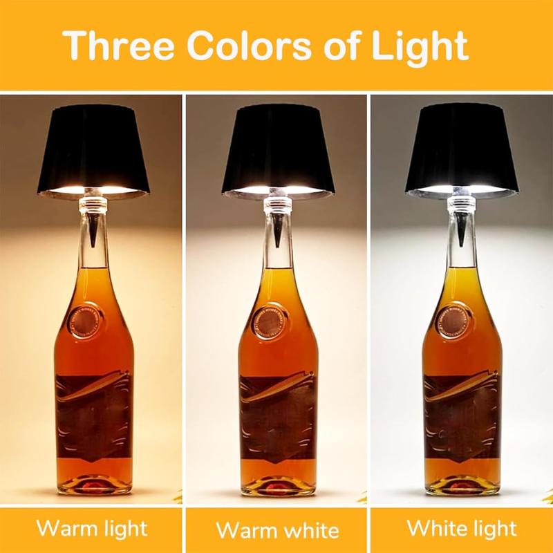 Wireless LED Bottle Lamp – Cordless Touch Control Table Light, Rechargeable USB Mood Lamp for Home, Bar, Restaurant & Outdoor Dining 4
