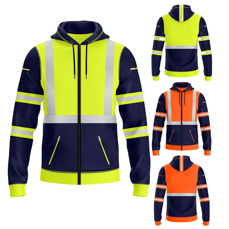 NOROZE Mens Outdoor Front Zip Hoodie With Zip Pockets Hooded Stripe Sweatshirt Top Jacket UK Size S-XXL 0