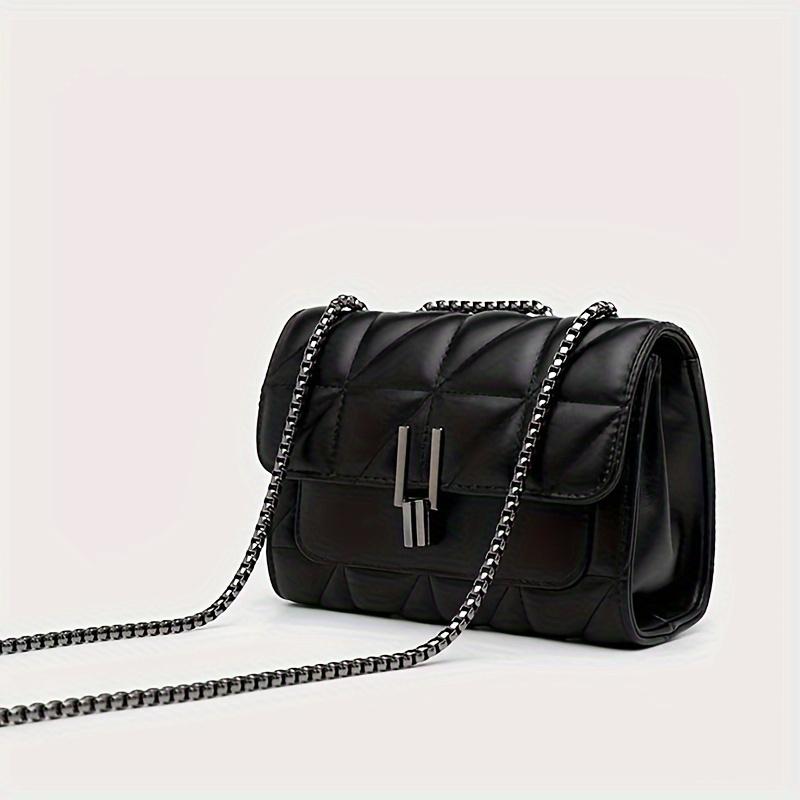 Product Introduction of Elegant Women's Shoulder Bag With Chain Strap, Quilted PU Crossbody Purse, Luxury Simple Underarm Bag 5