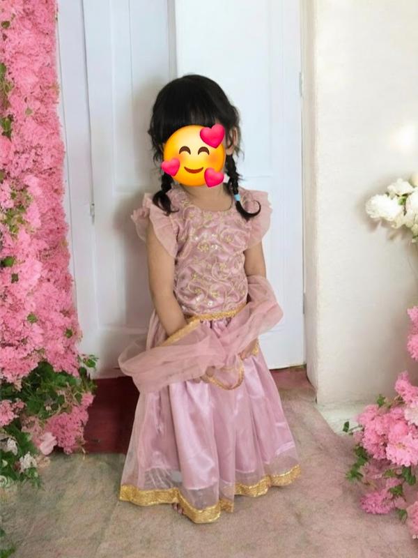 girls lehnga choli kids dress in pink long bollywood skirt dress pakistani girls traditional 2