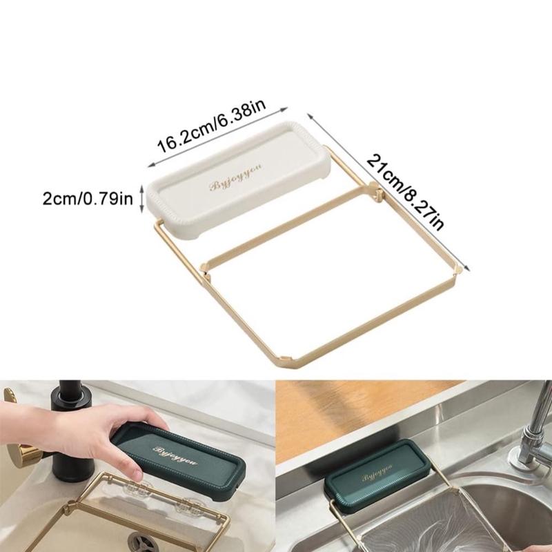 Kitchen Sink Drain Strainer with 100 Pcs Net Mesh Hanging Bags for Kitchen Leftovers, Garbage, Food Waste - White - Utensils Basket Tea Filter 4