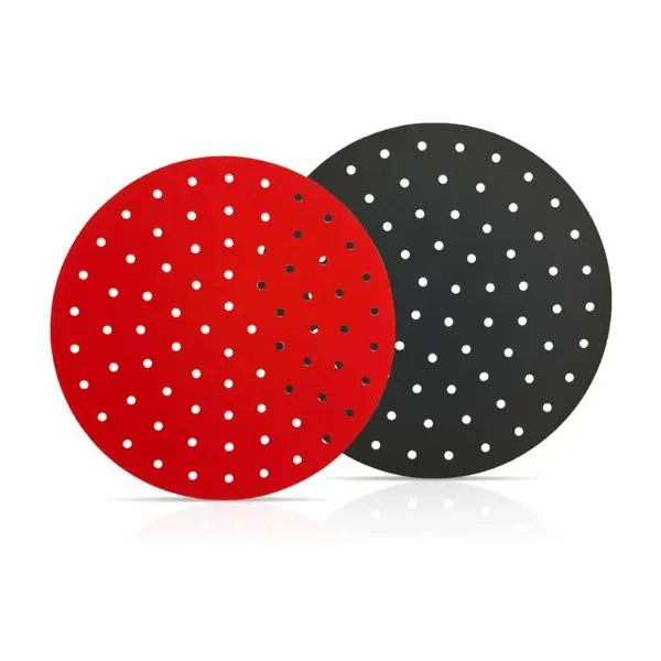 Reusable 8-Inch Round Air Fryer Silicone Liners, BPA-Free Non-Stick Perforated Mats (Set of 2)