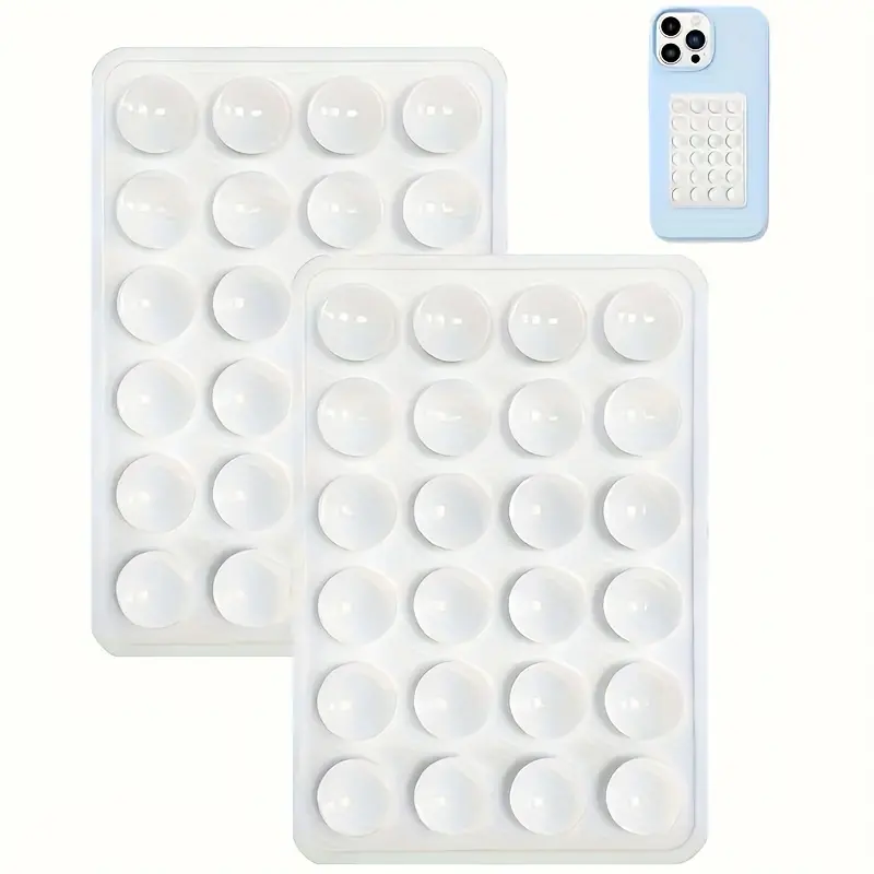 2Pcs 24-Independent-Suction-Cups Silicone Multi-Color Phone Stand with Adhesive Backing for All Smartphones 2
