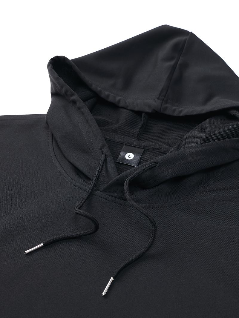 Product Introduction of 1set Polyester Men's Casual Sports Suit, Hooded Sweatshirt and Jogger Pants Set with Elastic Waist, Cuffed Ankles, Pockets, Regular Fit for Outdoor Running and Jogging - Spring/Autumn Collection 15