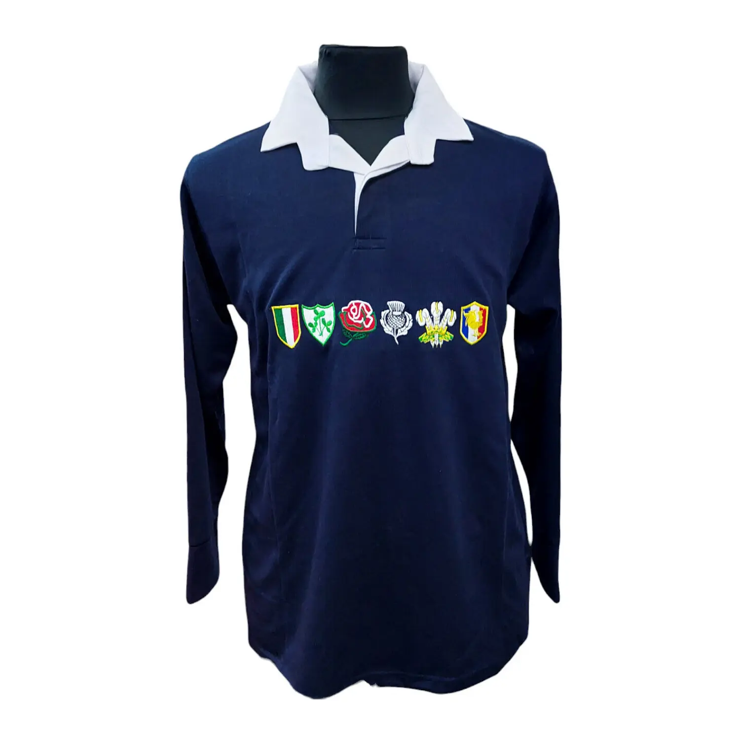 Women's 6 Nations Rugby Shirt Blue Retro Rugby world cup