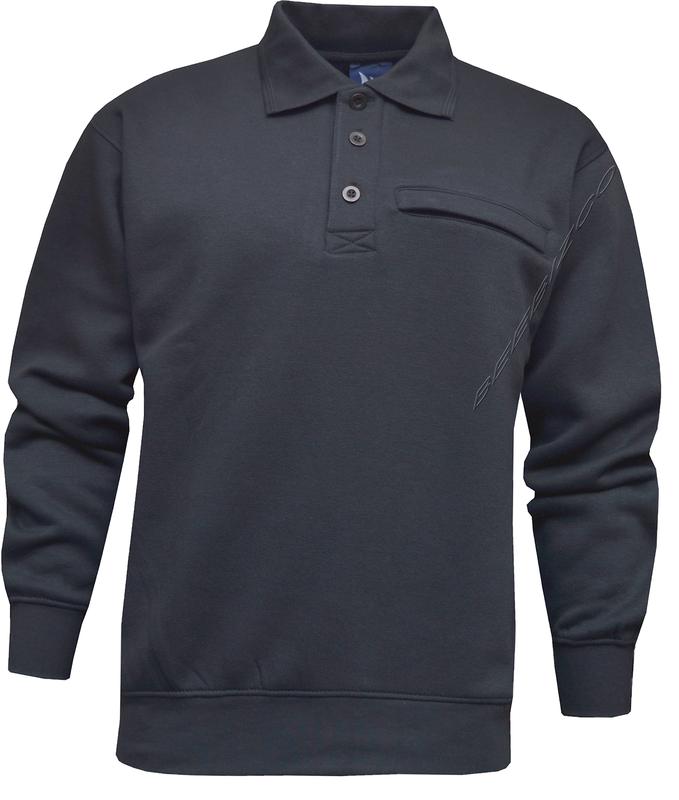 Beebizco Mens Polo Sweatshirt Plain Jumper Top with Zip Pocket Casual M - 6XL 3