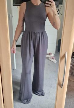 Product Review of [4 colours, UK size 6-28] Solid Sleeveless Wide Leg Jumpsuit from 🎀**🎀 3