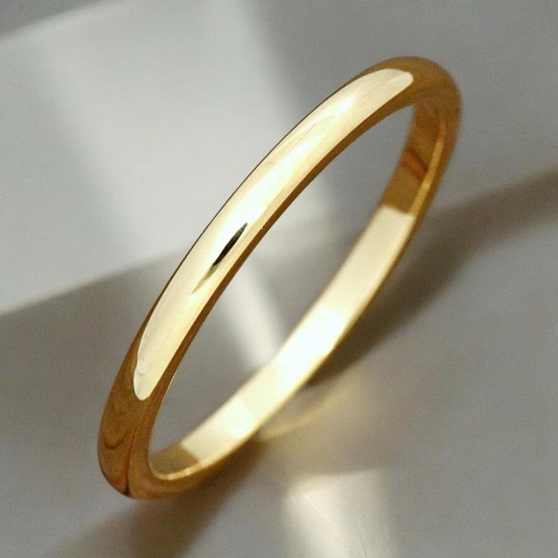 Slim Band Ring in Titanium Steel with 18k Gold Plating 2