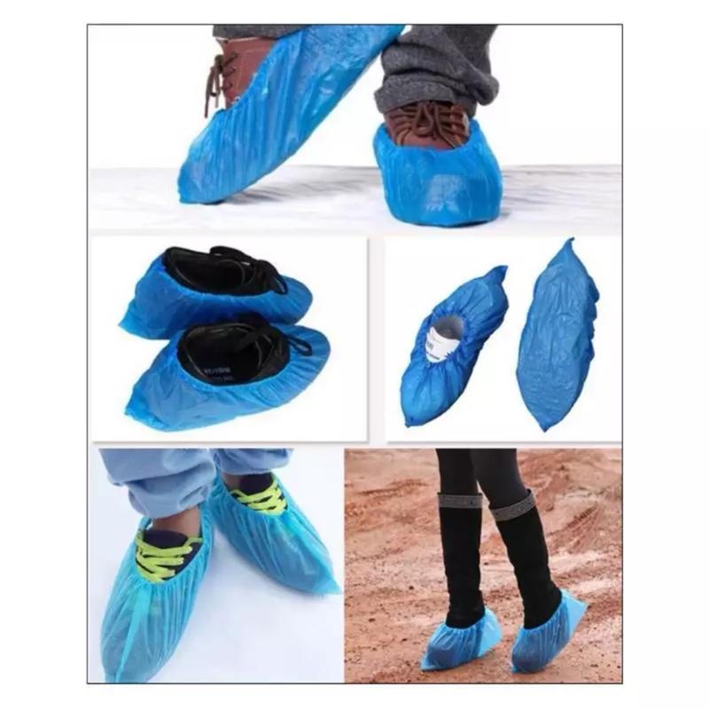 BLUE Shoe PROTECTORS Covers Overshoe DISPOSABLE Plastic Rain WATERPROOF Carpet 6