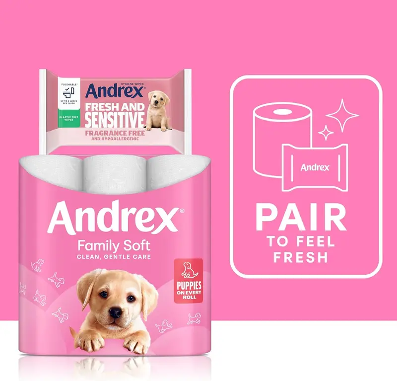 Andrex Family Soft Toilet Tissue 24 Standard Toilet Rolls Wipes   |   Andrex Soft Tissue household, Toilet Tissue 24  Rolls wet  toilet   [Fast  Delivery] 1