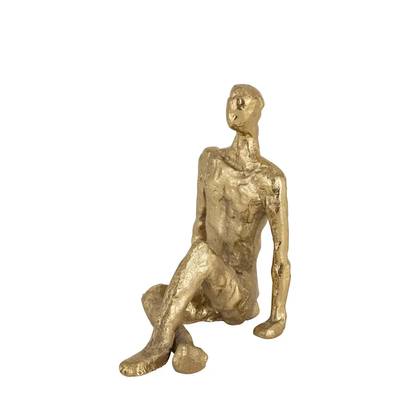 Kingsley Sitting Man Statuette Gold Finish 6
