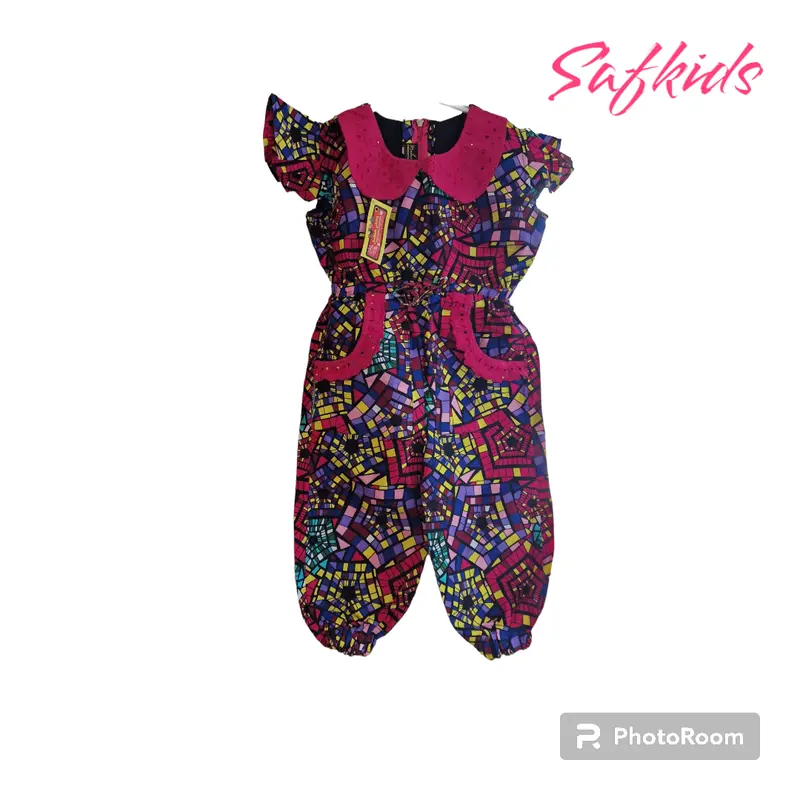 African Print Jumpsuit for Girls, Handmade 4