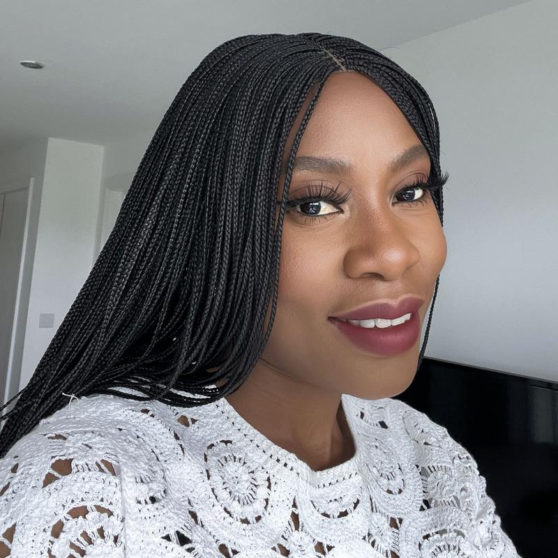 Micro Box Braided Wig - Micro Braids Wig - Braided Wigs for Women - #1b 3