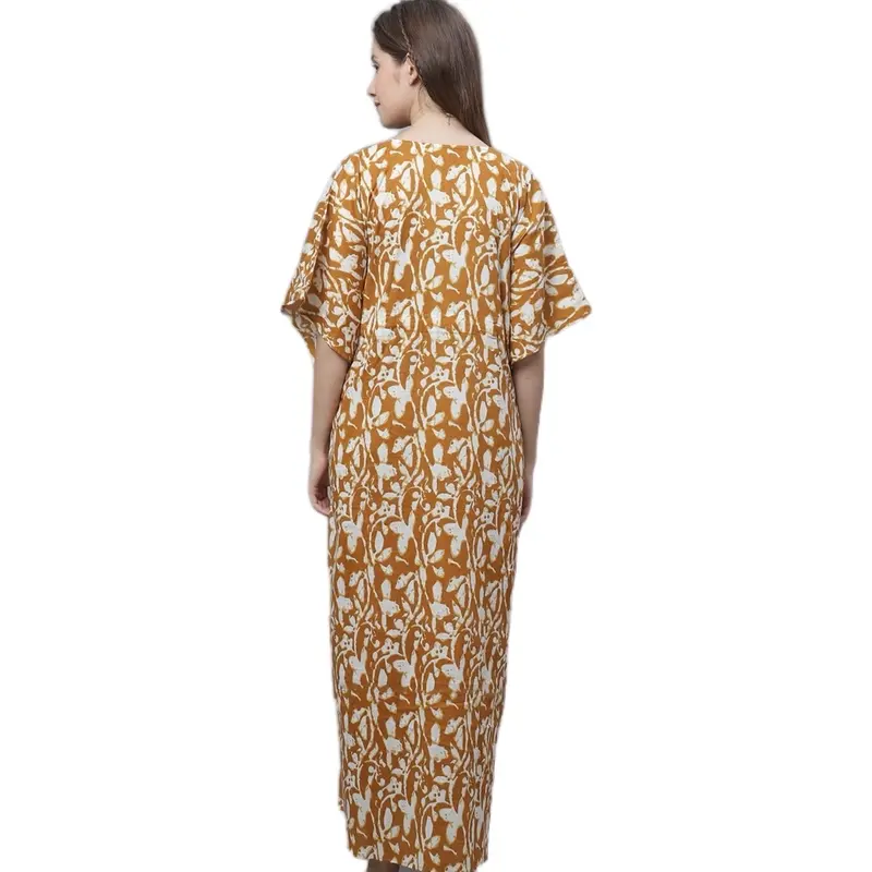 Floral printed pure cotton kaftan. Casual | Womenswear  | Comfortable Summer dress Batwing Boho Clothing Fabric Chic Elegance Everyday Feminine 1