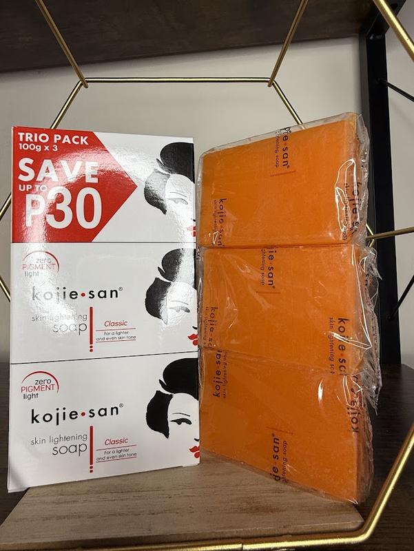 Kojie San Skin Lightening and Brightening Soap Classic Formula for Skin With Kojic Acid Trio Pack - 3 x 100g - Body Care Body Wash Acne Cleansing 1