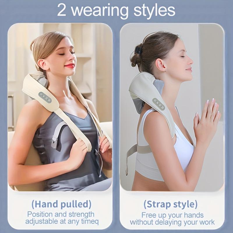 Product Introduction of Rechargeable Cordless 3D Kneading Neck Massager Pillow - Soothing Heat, Deep Tissue Massage, Relaxation for Neck, Back, Shoulder, and Leg Muscles at Home - Portable, Ergonomic Design for Ultimate Comfort shiatsu  massager neck  massager 4