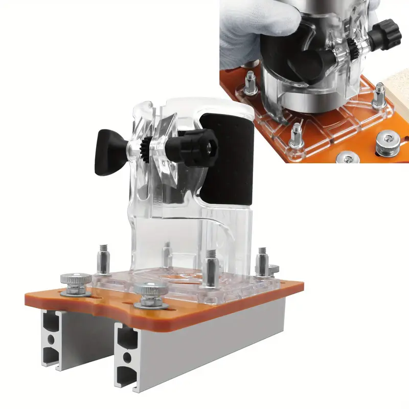 Wood Router Base 2 In 1 Compact Wood Palm Router Base Router Slotting Bracket Woodworking Slotting Trimming Compact Wood Palm Router Base For Carbinet Closet Furniture 5