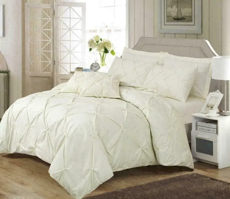 Pintuck Pleated Alford Duvet Cover Set Bedding With Pillowcase All Sizes Colours Shop Now 2