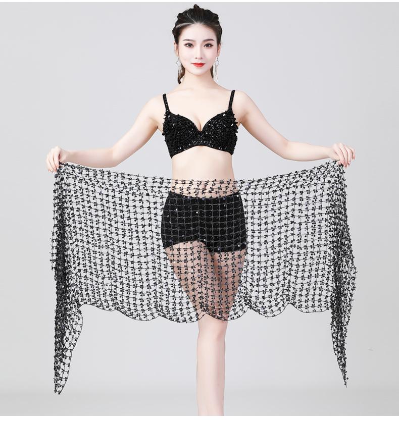 Product Introduction of Hollow belly dance hip scarf Wemen scarf dance sequins Arabic Latin hip scarf sexy belly dance belt wrap skirt 12 colors 6