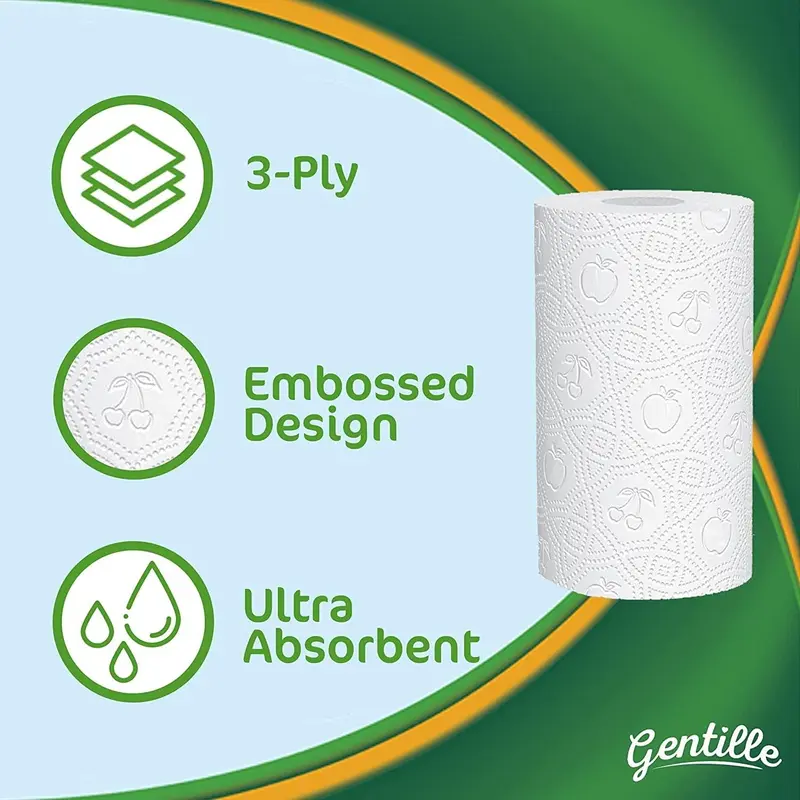 3 Ply Thickness Paper Towel | Extra Strong, Absorbent, Tough, Durable Kitchen Roll | Multipurpose Bulk Pack (18) 1