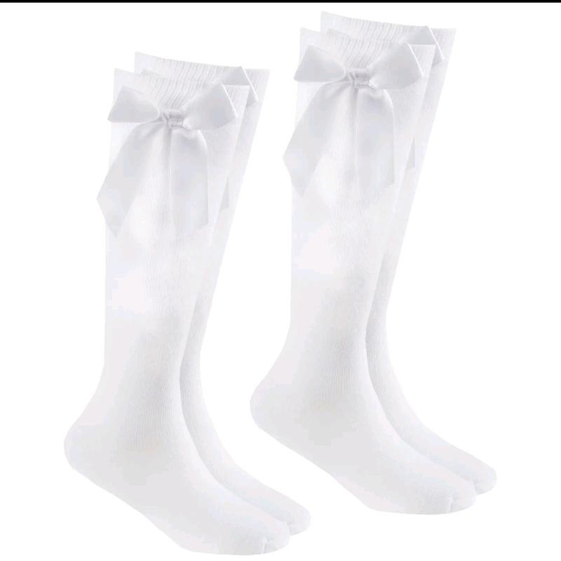 Girls Knee High Bow School Socks in Cotton Blend for Comfortable Wear 3
