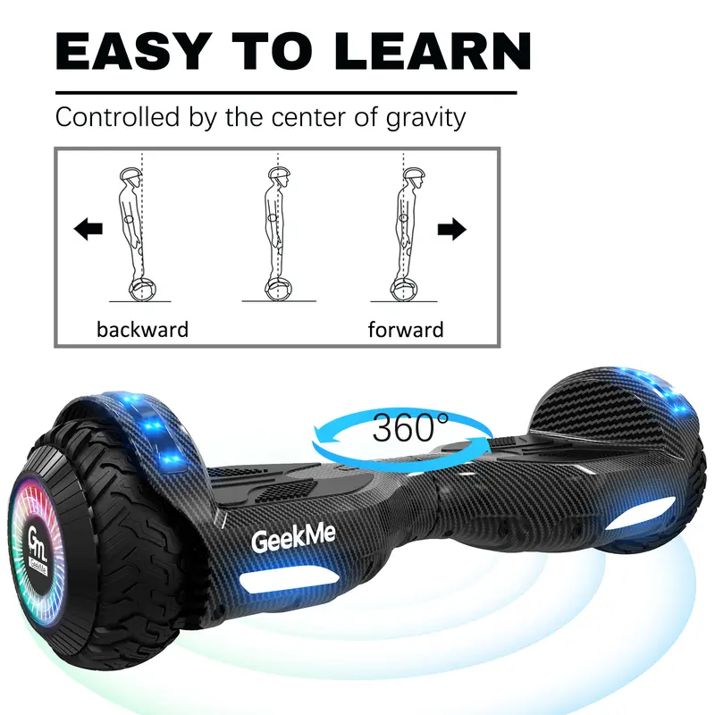 Hoverboards 6.5 inch, self-balancing hoverboards with LED light, smart Bluetooth, self-balancing system 2