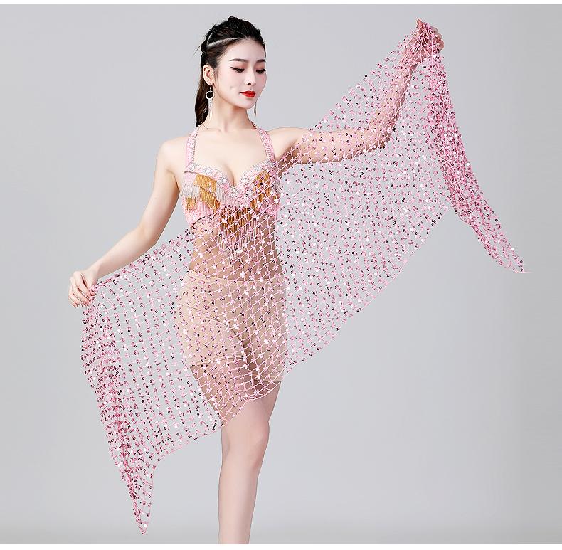 Product Introduction of Hollow belly dance hip scarf Wemen scarf dance sequins Arabic Latin hip scarf sexy belly dance belt wrap skirt 12 colors 21