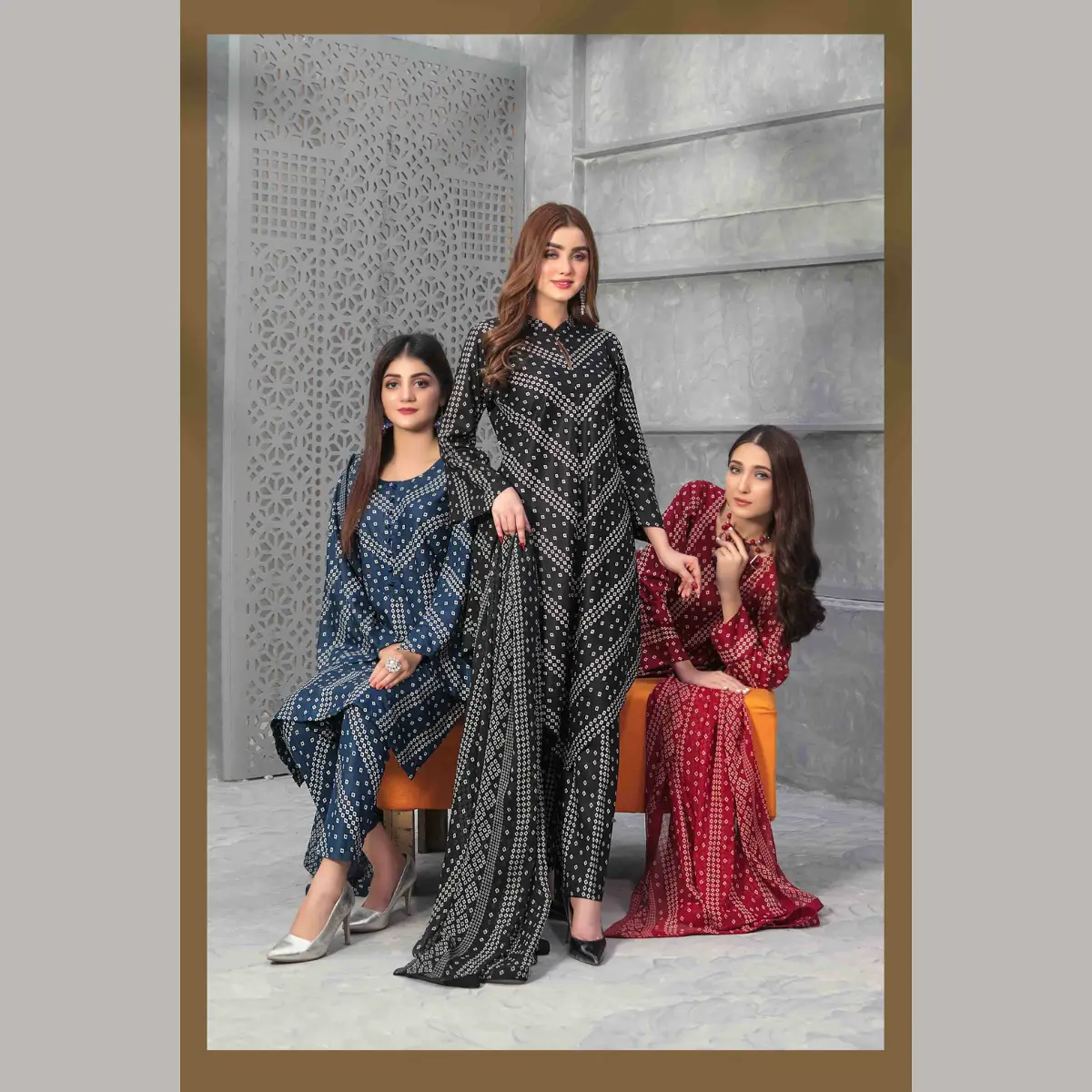 D-7832-38 - MALENA by Tawakkal - 3 Piece Ready-to-wear Printed Linen Collection with Chiffon Dupatta - [Small, Medium & Large]