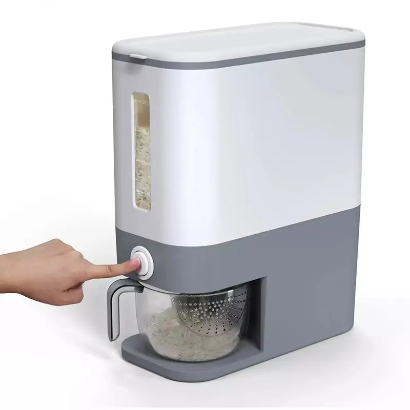 10KG Large Kitchen Rice Dispenser Container with Transparent Window and Easy Dispensing Design - Utensils 0
