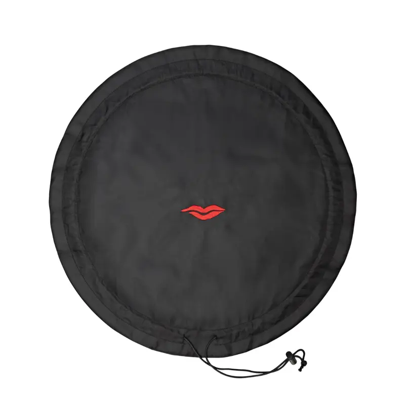 Open Flat Drawstring Makeup Bag in Classic Black 3