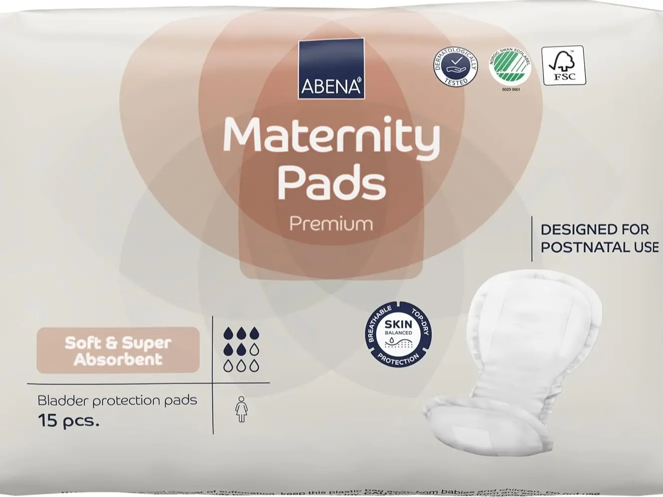 ABENA Premium Maternity Pads, Postpartum Essentials, Eco-Labelled Maternity Pads After Birth, Extra Protection, Breathable and Skin Friendly Incontinence...