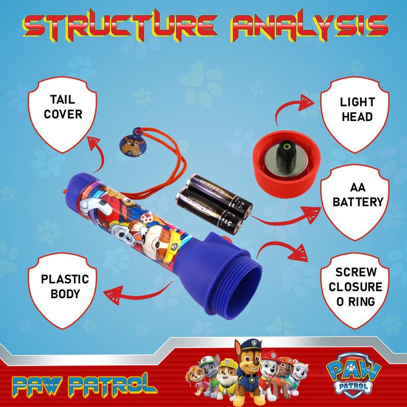 16cm Plastic Paw Patrol Big LED Torch for Kids, Children Christmas Present Flashlight, Xmas Gift, Nightlight Torch 4