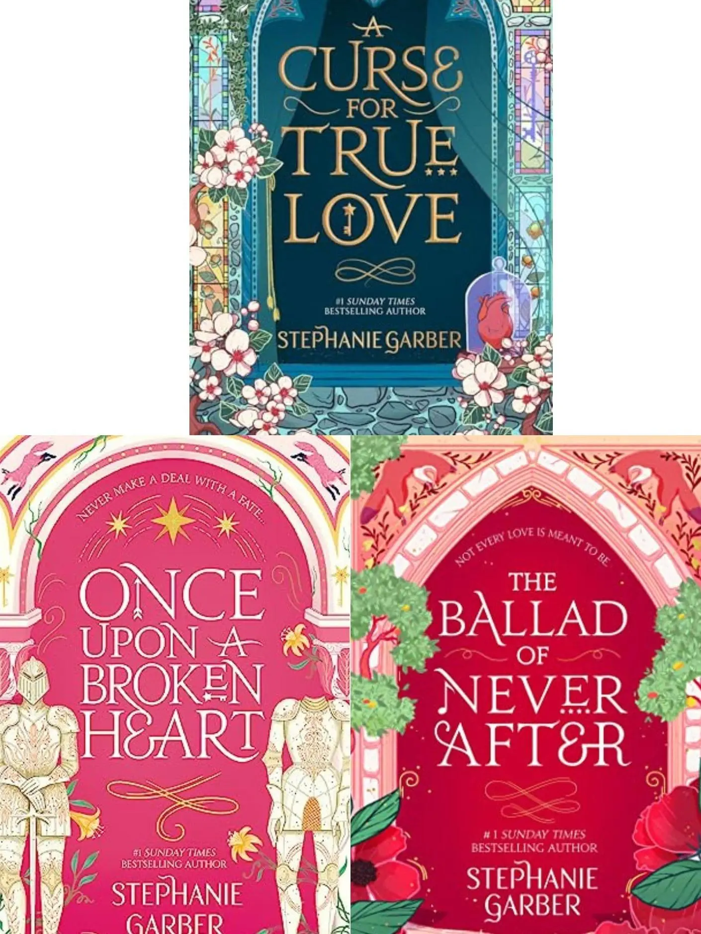 3 Books Set by Stephanie Garber (A Curse For True Love, Once Upon A Broken Heart, The Ballad of Never After)